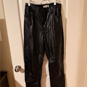 Abercrombie & Fitch Black Faux Leather Pants